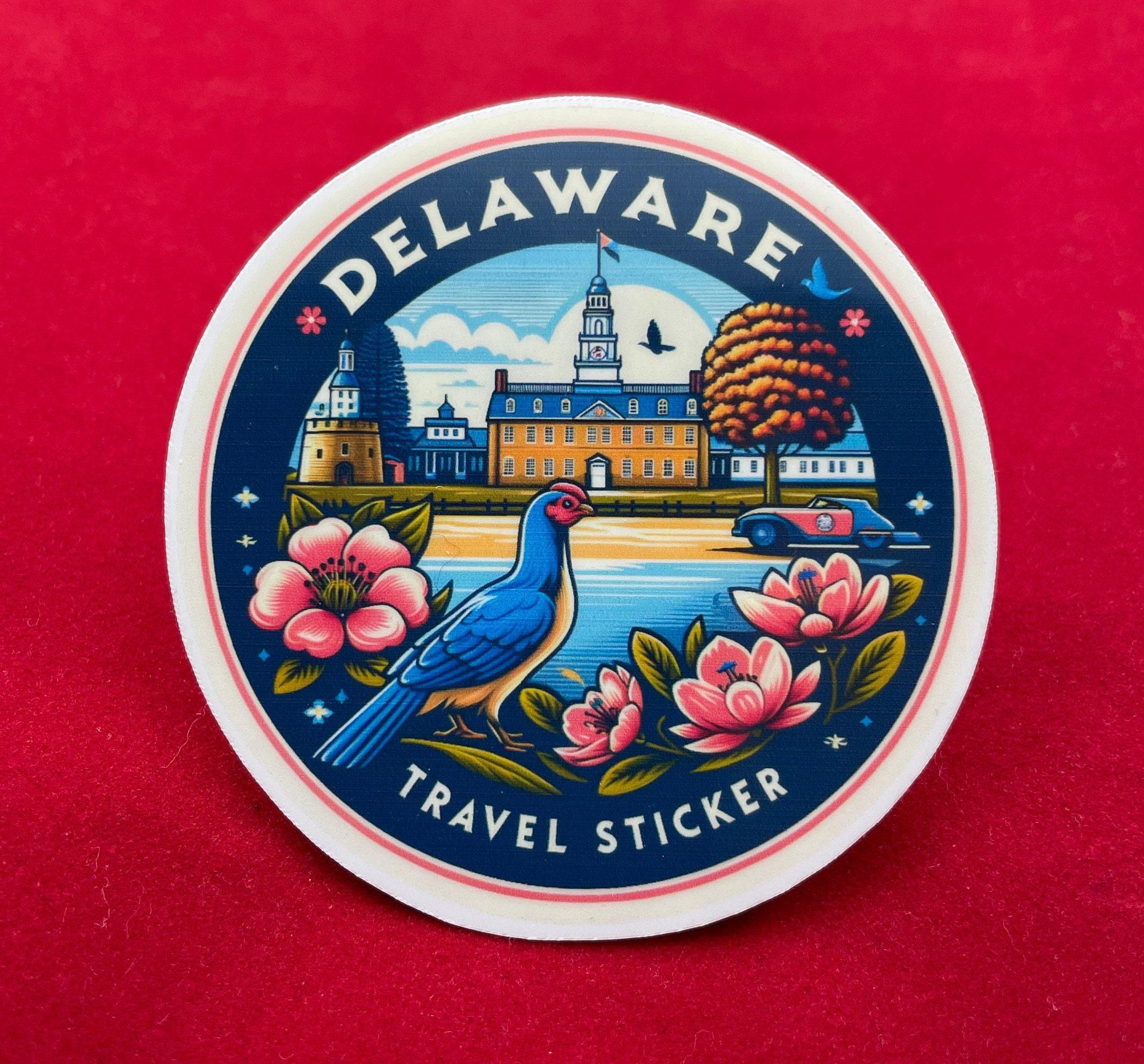 Delaware, Stickers, Weatherproof Sticker, Travel Journal, Suitcase ...