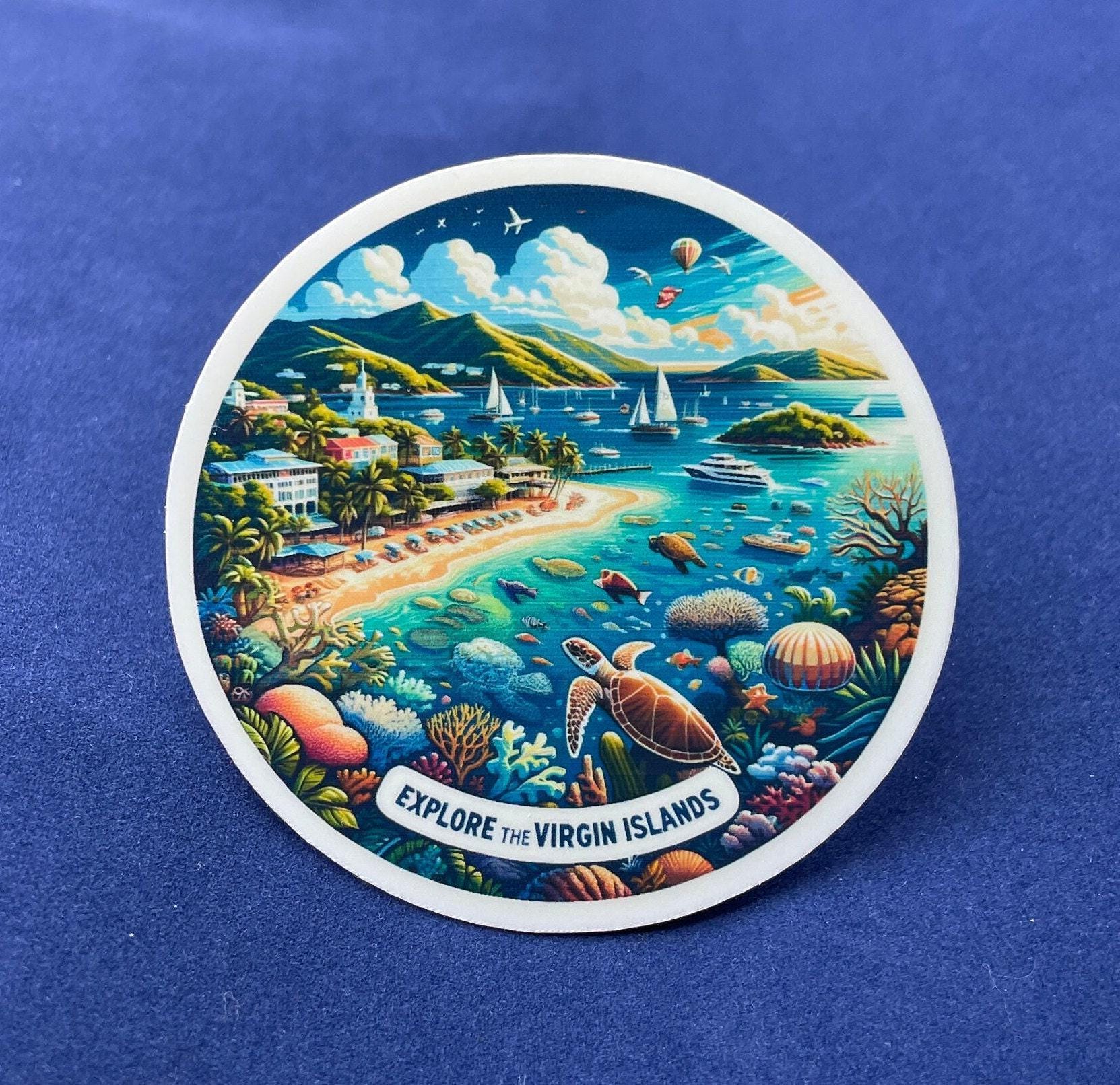 Virgin Islands, Stickers, Weatherproof Sticker, Travel Journal ...