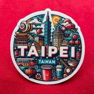 Taipei Taiwan Travel Sticker, Weatherproof Vinyl Decal