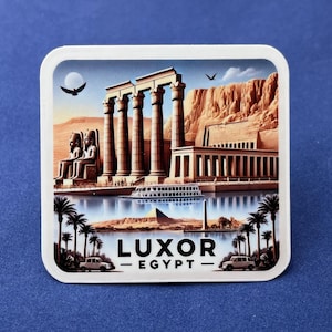 Luxor, Egypt, Stickers, Weatherproof Sticker,  Travel Journal, Suitcase Sticker, Luggage Stickers, Die Cut Stickers, 3