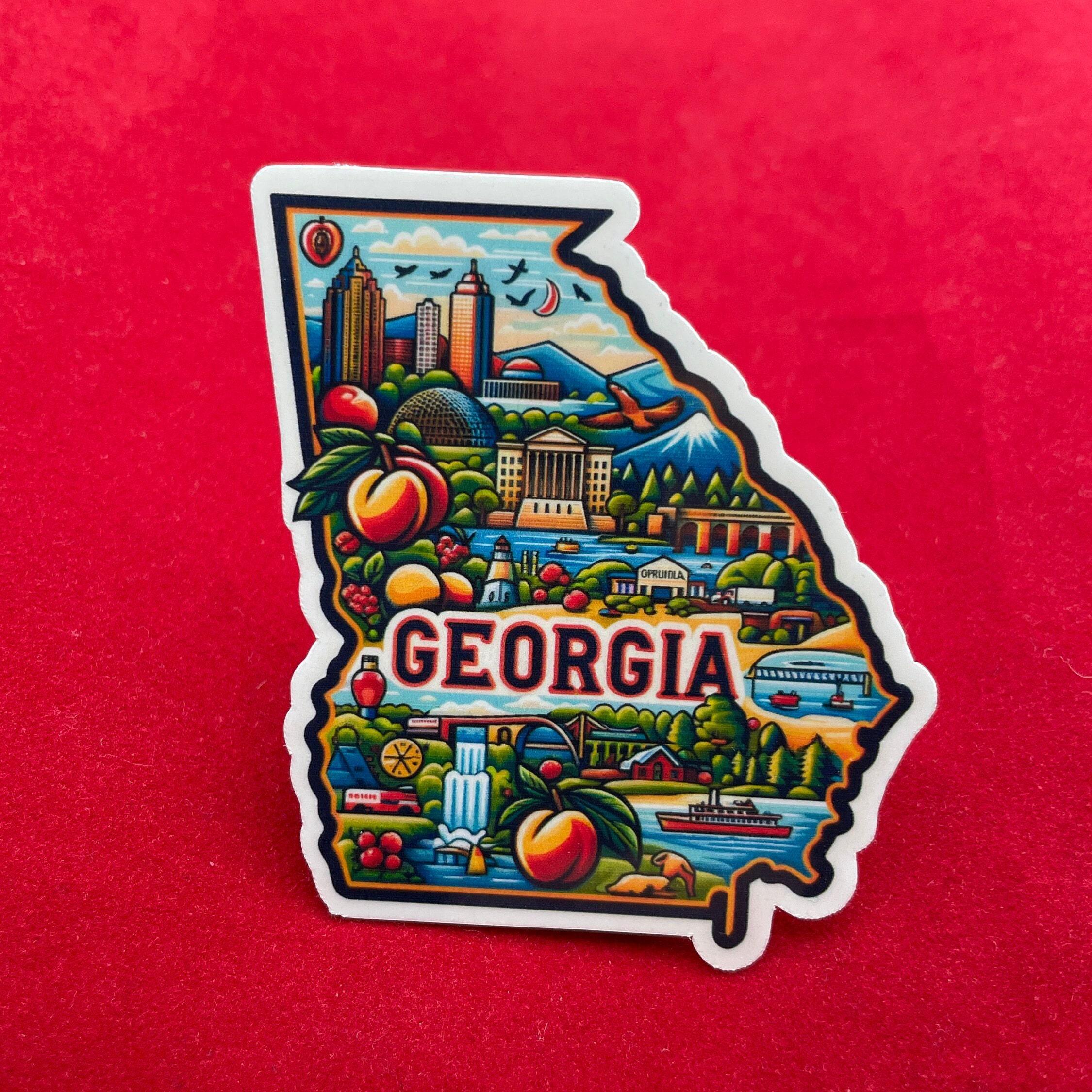Georgia, Stickers, Weatherproof Sticker, Travel Journal, Suitcase ...
