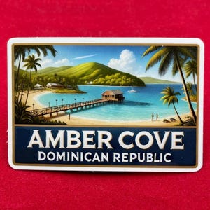 Amber Cove, Repubblica Dominicana, Adesivi, Adesivi resistenti alle intemperie, Diario di viaggio, Adesivi per valigie, Adesivi per bagagli, Adesivi fustellati, 2
