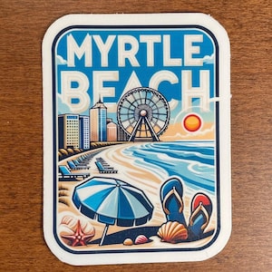 Myrtle Beach | Myrtle Beach Travel | Waterdichte sticker | Vintage reissticker | Koffersticker | Myrtle Beach-golfsticker 1