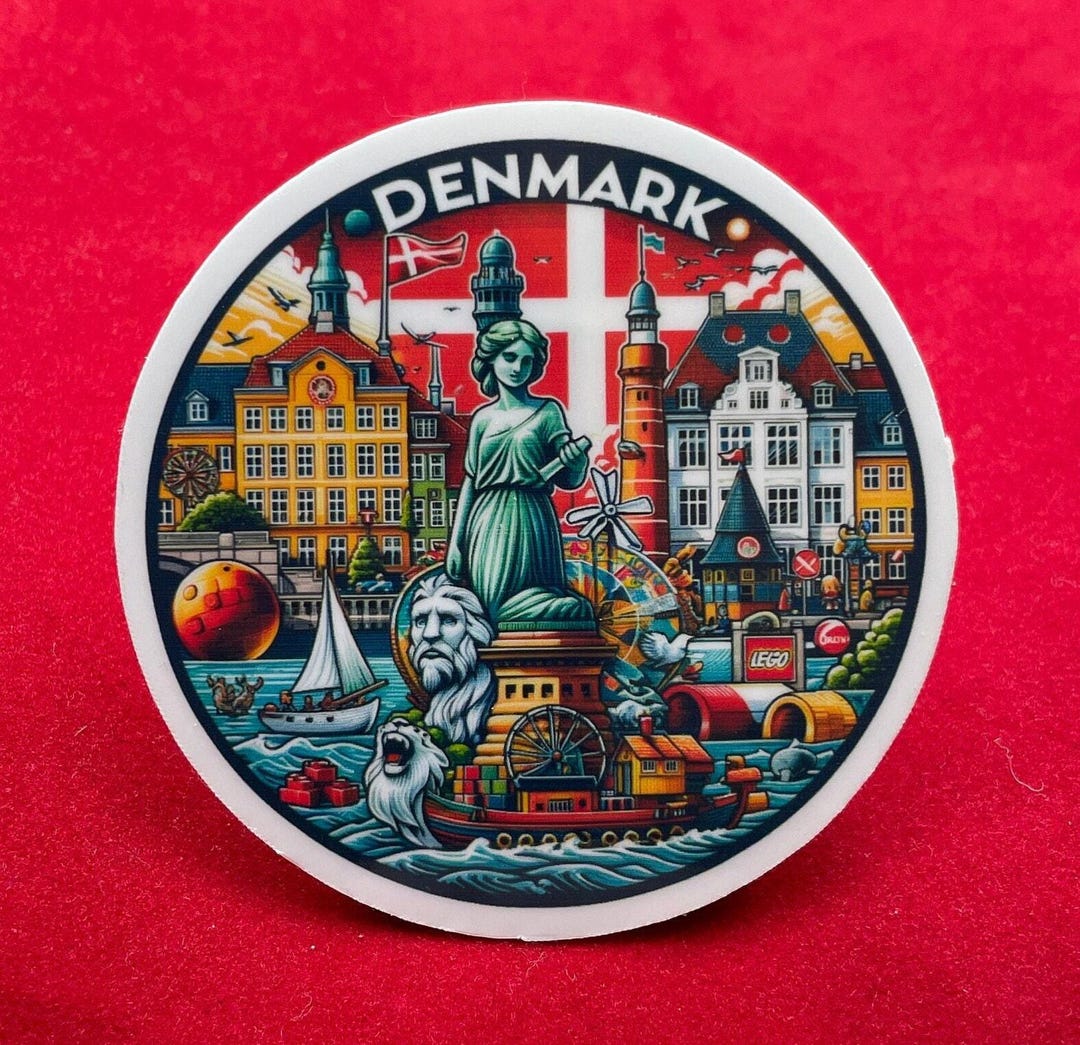 Denmark Travel Sticker, Weatherproof Vinyl Decal - Etsy