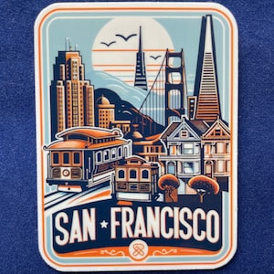 San Francisco | San Francisco Reisen | Vintage San Francisco | Wasserfester Aufkleber |  Reise Sticker | San Francisco Aufkleber 1