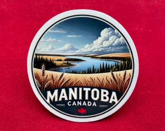Manitoba Canada Travel Sticker, Weatherproof Vinyl Decal