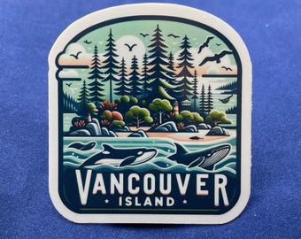 Vancouver Island Sticker, Pacific Northwest Travel, Weatherproof Vinyl
