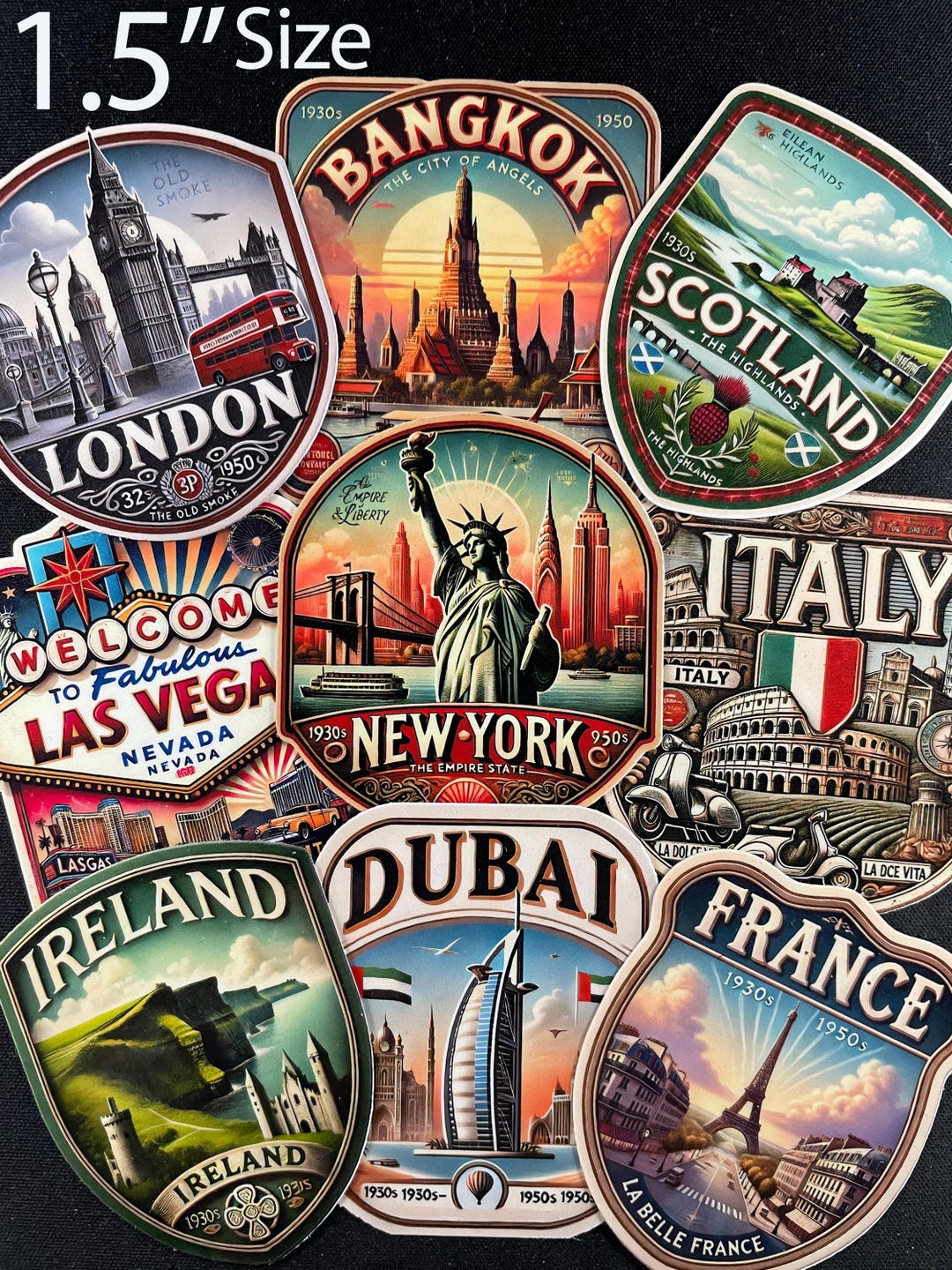 Vintage Travel Sticker Pack • Retro Destination Decals • Waterproof Uv ...