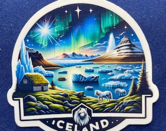 Iceland | Iceland Travel | Travel Decal | Waterproof sticker |  Iceland Travel Sticker | Northern Lights | Iceland Decal 1