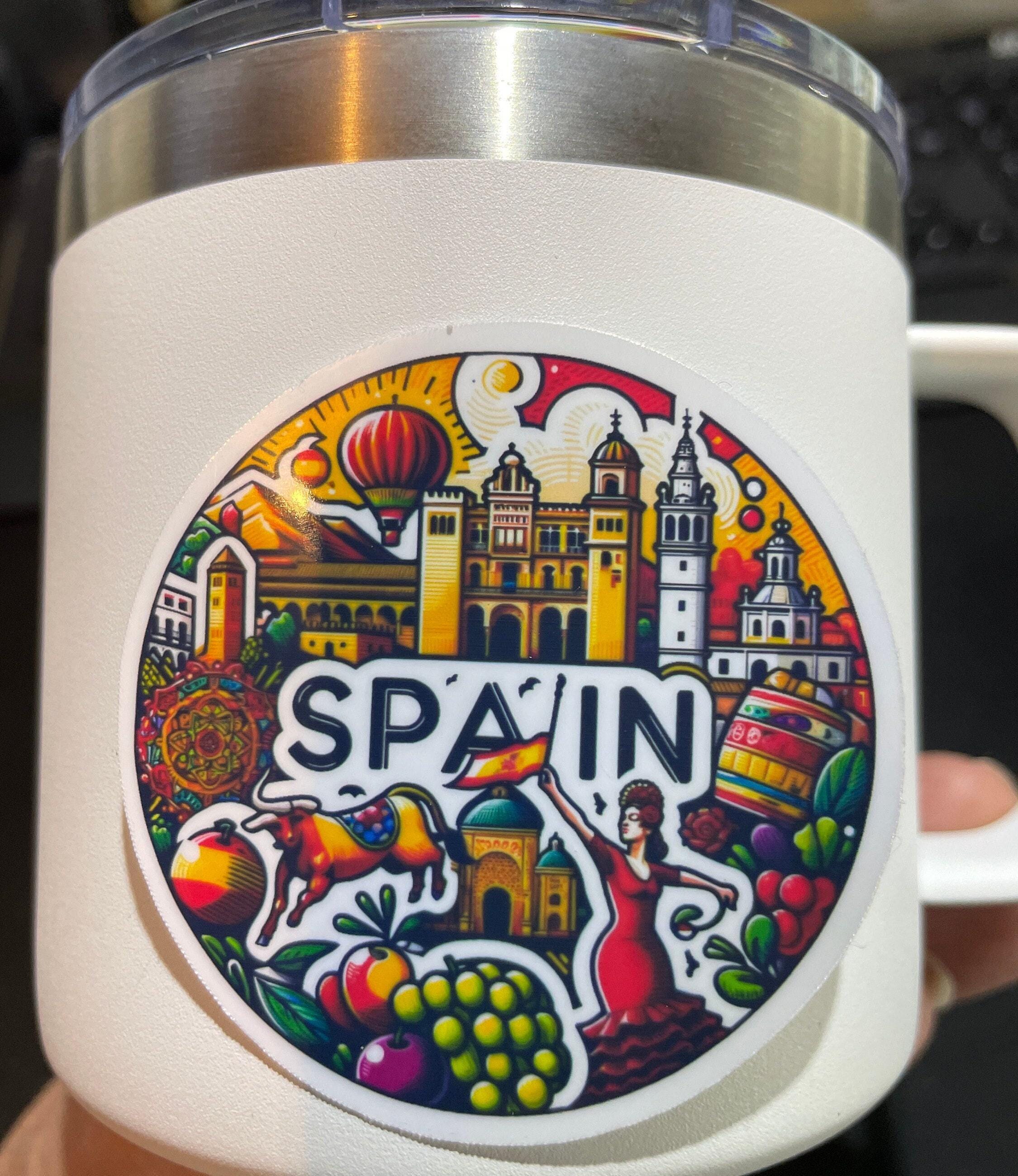Spain Travel Sticker, Weatherproof Vinyl, Luggage Decal - Etsy