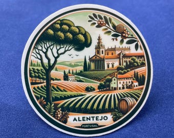 Alentejo, Portugalia, Naklejki, Naklejka odporna na warunki atmosferyczne, Dziennik podróży, Naklejka na walizkę, Naklejki na bagaż, Naklejki wycinane, 4