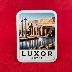 Luxor, Egypt, Stickers, Weatherproof Sticker,  Travel Journal, Suitcase Sticker, Luggage Stickers, Die Cut Stickers, 1