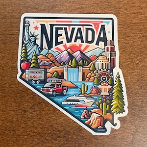 Nevada, Stickers, Weatherproof Sticker, Travel Journal, Suitcase Sticker, Luggage Stickers, Die Cut Stickers, 1
