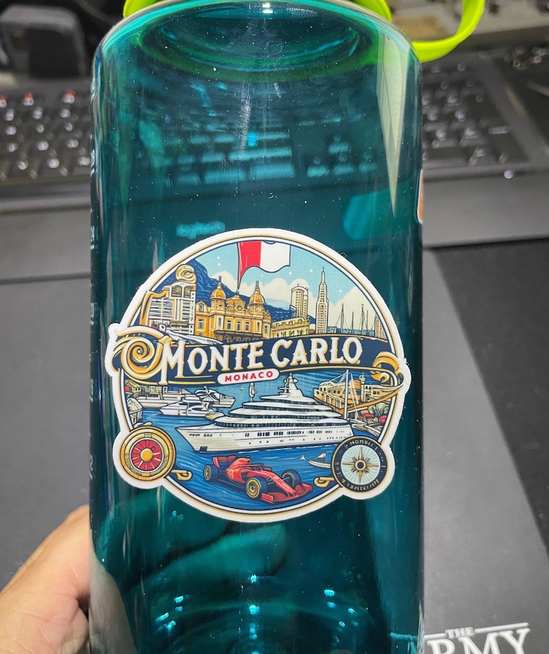 Monte Carlo, Monaco, Stickers, Weatherproof Sticker, Travel Journal ...