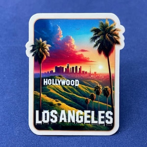 Los Angeles, Californie, Stickers, Sticker résistant aux intempéries, carnet de voyage, Sticker valise, Stickers bagages, Stickers découpés, 4