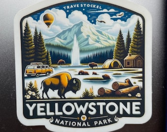 Yellowstone National Park | Yellowstone Travel | Travel Decal | Waterproof sticker |  Travel Sticker | Yellowstone  Decal 2