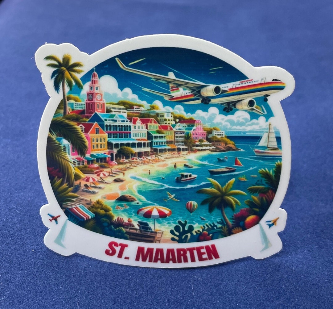 St. Maarten, Stickers, Weatherproof Sticker, Travel Journal, Suitcase ...