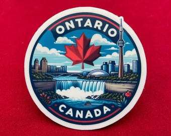 Ontario Canada Travel Sticker, Weatherproof Vinyl Decal
