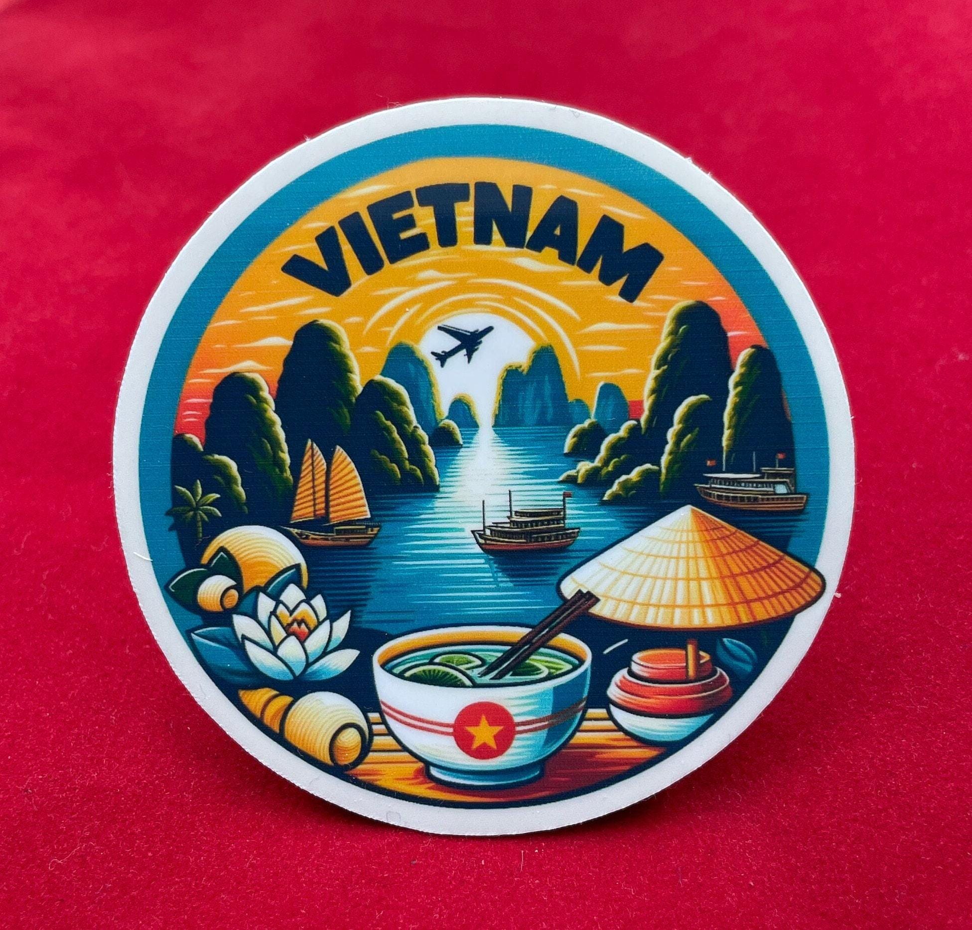 Vitnah Sticker Player Vietnam, Stickers, Weatherproof Sticker, Travel Journal, Suitcase ...