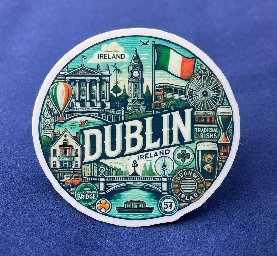 Dublin, Ireland, Stickers, Weatherproof Sticker, Travel Journal ...