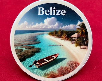 Belize, Stickers, Weatherproof Sticker,  Travel Journal, Suitcase Sticker, Luggage Stickers, Die Cut Stickers, 4