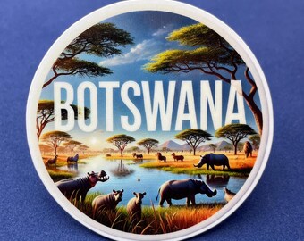 Botswana Africa  Travel Sticker:  Vinyl Waterproof Adventure Decal 1