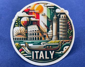 Italie | ItalieVoyage | Sticker imperméable | de voyage vintage | autocollant de journal | Sticker valise | Sticker Italie 3