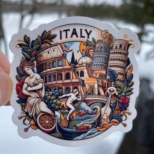 Italy | ItalyTravel | Waterproof sticker | Vintage Travel Sticker | Journal Sticker | Suitcase Sticker | Italy  Decal 2