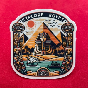 Egypt, Stickers, Weatherproof Sticker, Travel Journal, Suitcase Sticker, Luggage Stickers,  Die Cut Stickers, 1