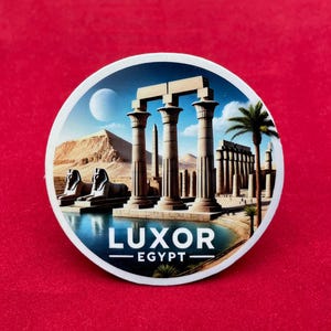 Luxor, Egypt, Stickers, Weatherproof Sticker,  Travel Journal, Suitcase Sticker, Luggage Stickers, Die Cut Stickers, 2