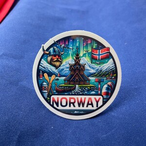 Noorwegen, stickers, weerbestendige sticker, reisdagboek, koffersticker, bagagestickers, gestanste stickers, 2