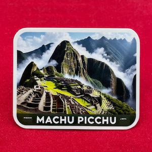 Machu Picchu, Perù, Adesivi, Adesivi resistenti alle intemperie, Diario di viaggio, Adesivi per valigie, Adesivi per bagagli, Adesivi fustellati, 1