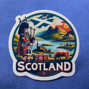 Adesivo in vinile da 3 per album di ritagli, impermeabile, per bagagli, laptop, viaggi, bandiera, città e paese, Glasgow, Scozia - Italia
