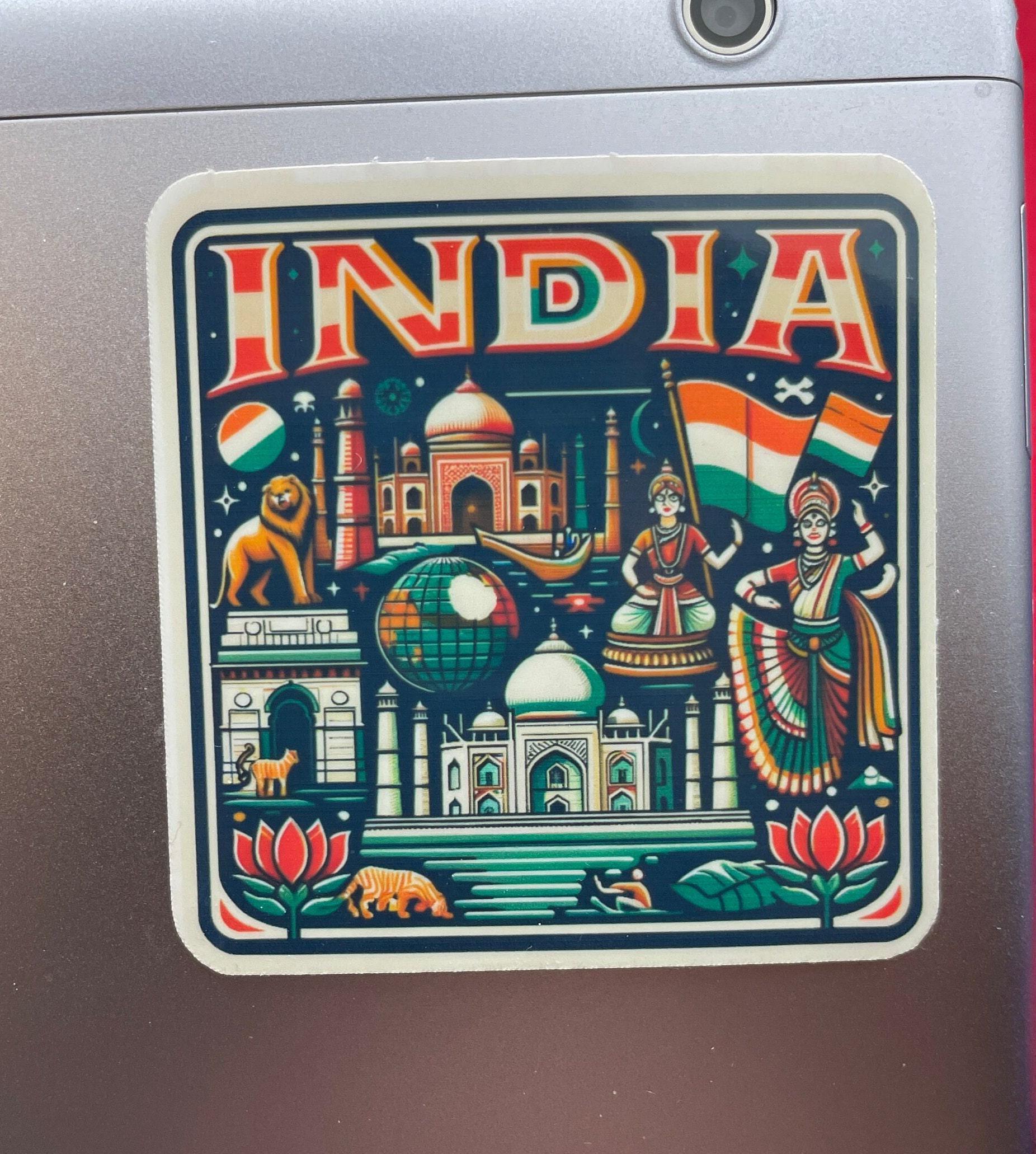 India Travel Sticker, Weatherproof Vinyl, Indian Culture Art - Etsy
