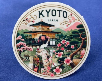 Kyoto Japan Travel Sticker, Golden Pavilion, Weatherproof Vinyl