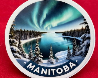 Manitoba Canada Travel Sticker, Weatherproof Vinyl Decal