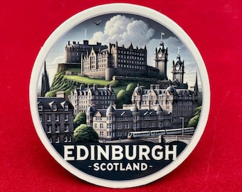 Edinburgh, Skottland, Klistermärken, Väderbeständigt klistermärke, Resedagbok, Resväskeklistermärke, Bagageklistermärken, Stansade klistermärken, 2