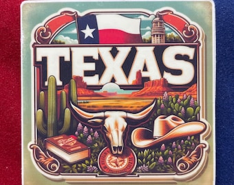 Pegatina de viaje de Texas / Calcomanía impermeable del Estado de la Estrella Solitaria