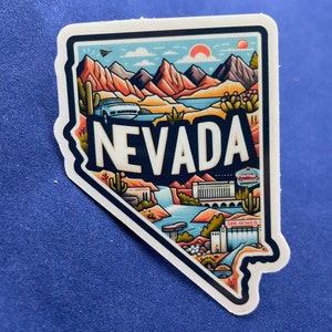 Nevada, Stickers, Weatherproof Sticker, Travel Journal, Suitcase Sticker, Luggage Stickers, Die Cut Stickers, 2