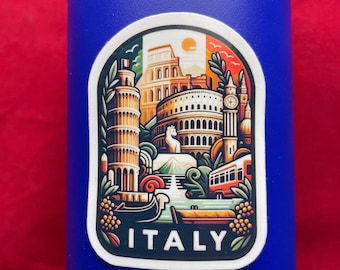 Naklejka podróżnicza Vintage Italy | Wodoodporna naklejka winylowa