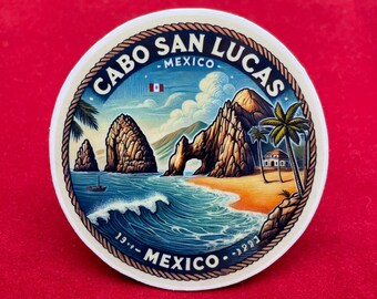 Cabo San Lucas,Mexico, Stickers, Weatherproof Sticker,  Travel Journal, Suitcase Sticker, Luggage Stickers, Die Cut Stickers, 1