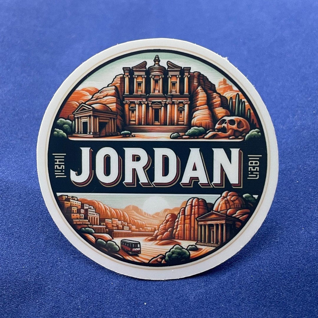 Jordan Sticker Sign Jordan, Stickers, Weatherproof Sticker, Travel Journal, Suitcase ...