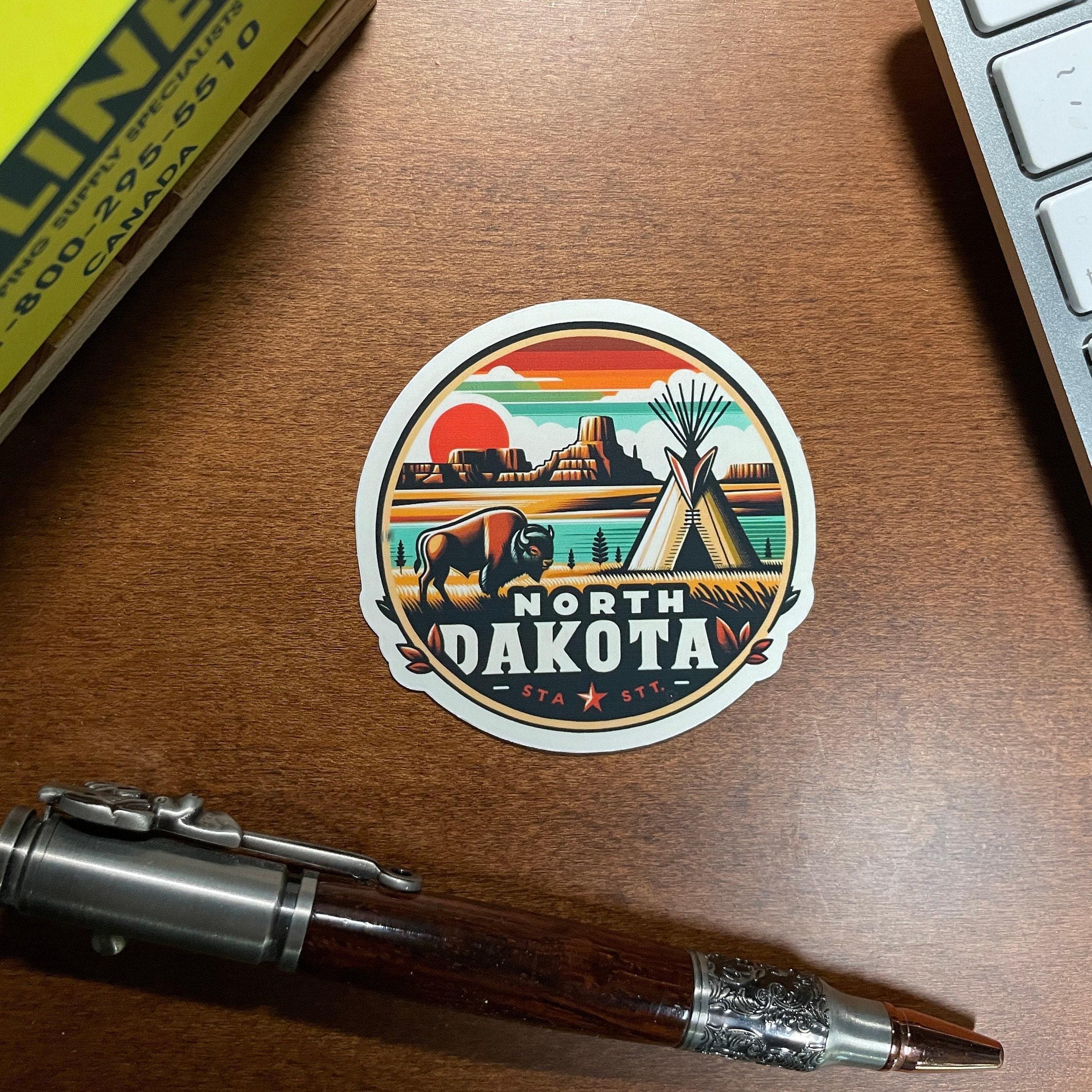 North Dakota, Stickers, Weatherproof Sticker, Travel Journal, Suitcase ...