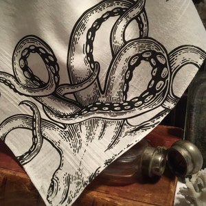 Tentacled Handkerchief - Cthulhu Handkerchief - Kraken Hankie