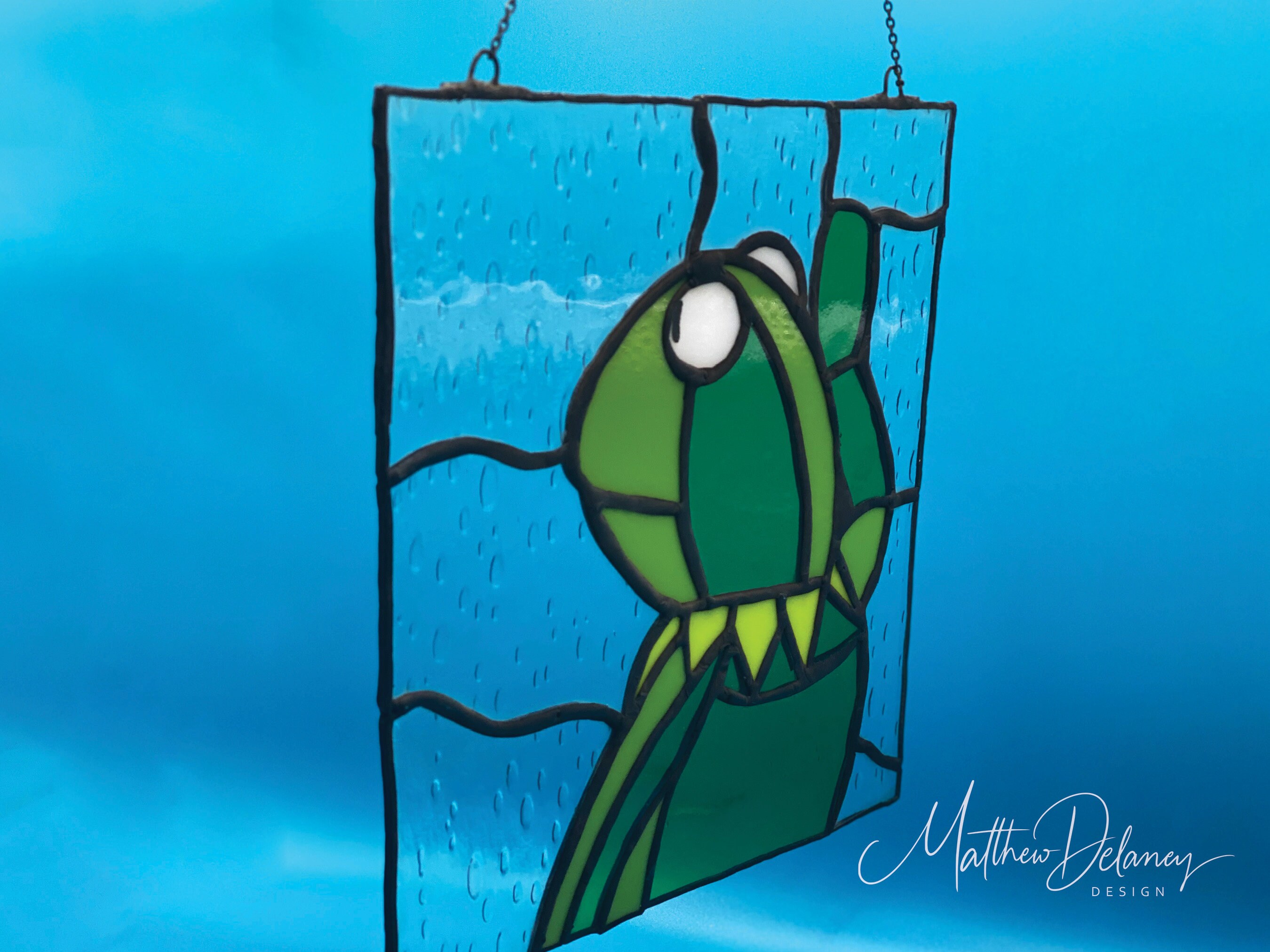 Kermit Rainy Day Window Meme Inspired Stained Glass, Sad, Depressed - Etsy