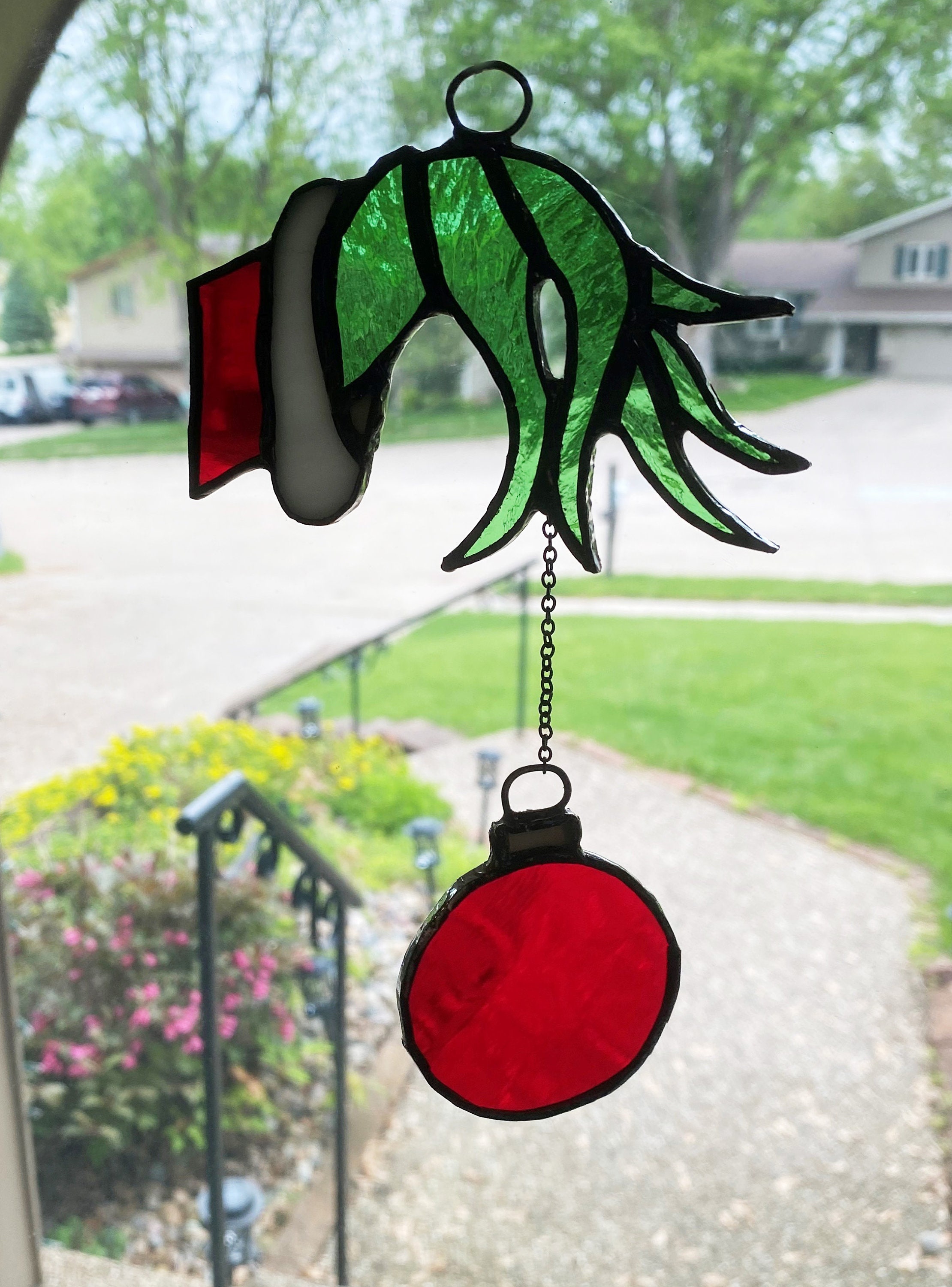 The Grinch Ornament stained glass tree ornament Etsy