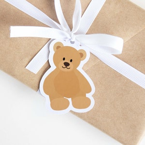 Teddy Bear Gift Tags | Baby Shower Gift Tag Set, Teddy Hang Tags, Baby Boy Note Cards, Children's Present Tags, Baby Girl Gift Tag, Kids Tag