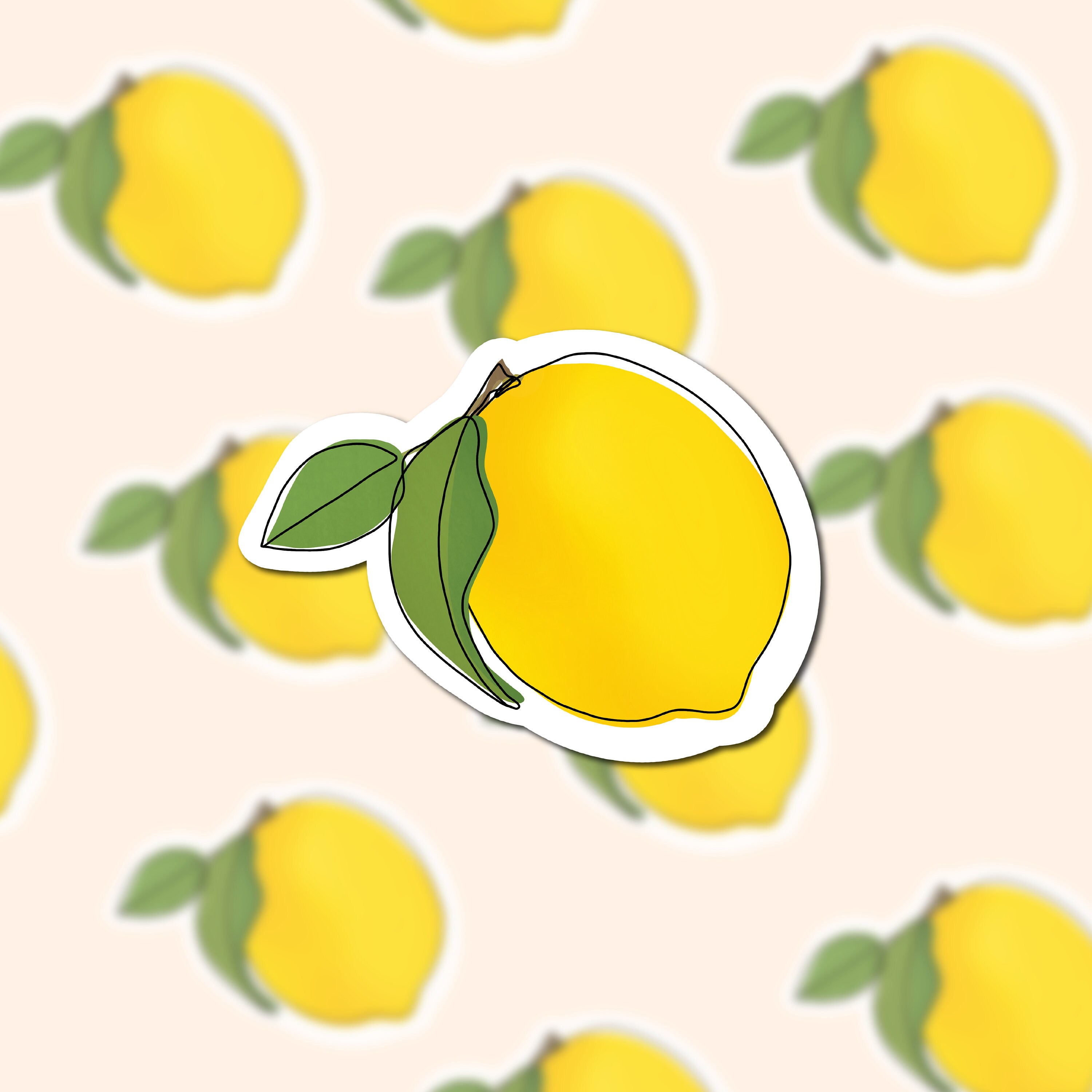 Lemon Sticker Fruit Sticker Fruit Die Cut Sticker Food Etsy