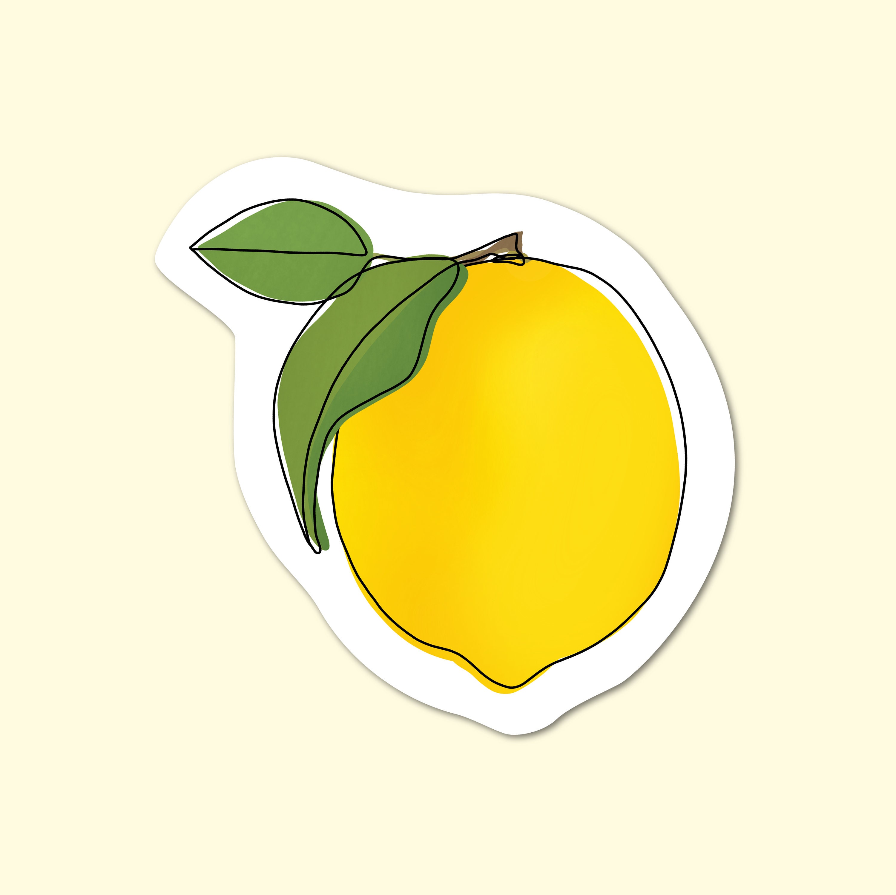 Lemon Sticker Fruit Sticker Fruit Die Cut Sticker Food Etsy