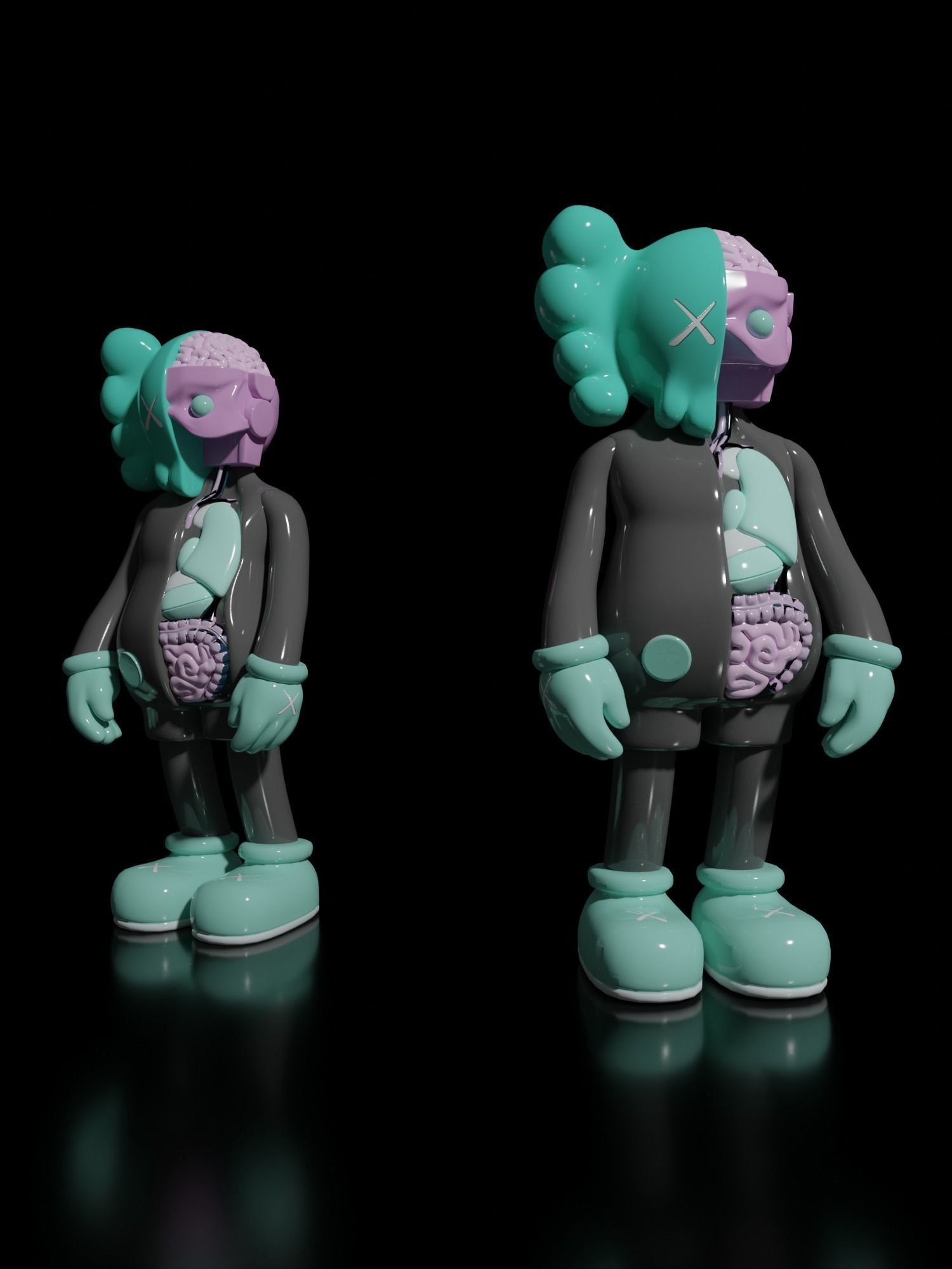 Kaws Figure Kaws Statue Kaws Flayed Art Pop Art 3d Etsy